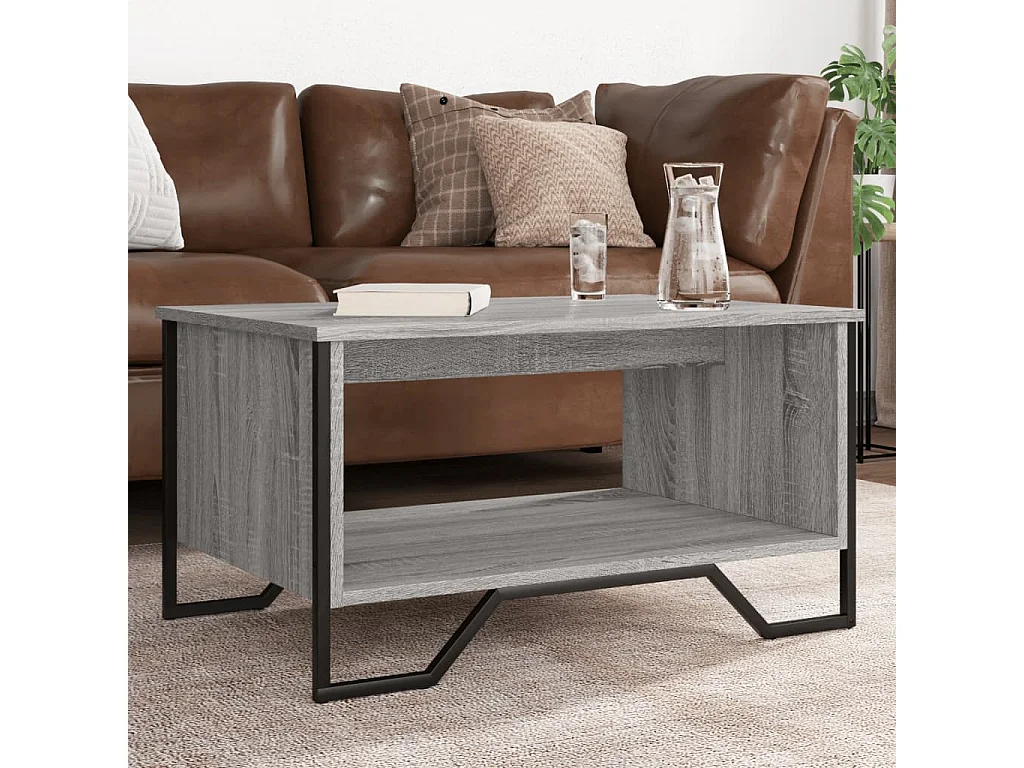 Couchtisch-Wohnzimmertisch-Beistelltische Grau Sonoma 75x51x40 cm Holzwerkstoff SHL1915