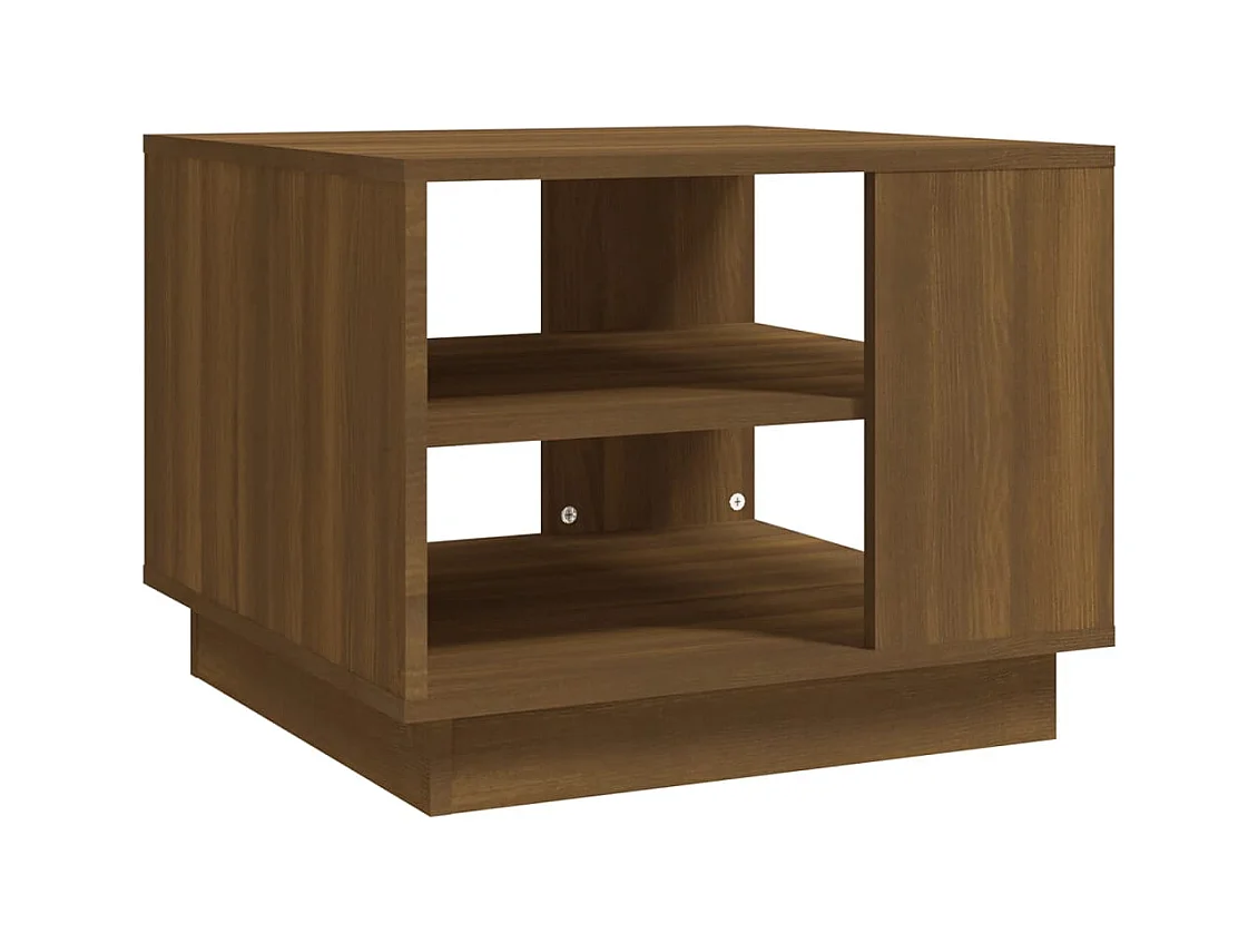 Table basse salon-Table d'appoint chêne marron 55x55x43 cm bois d'ingénierie SHL11747