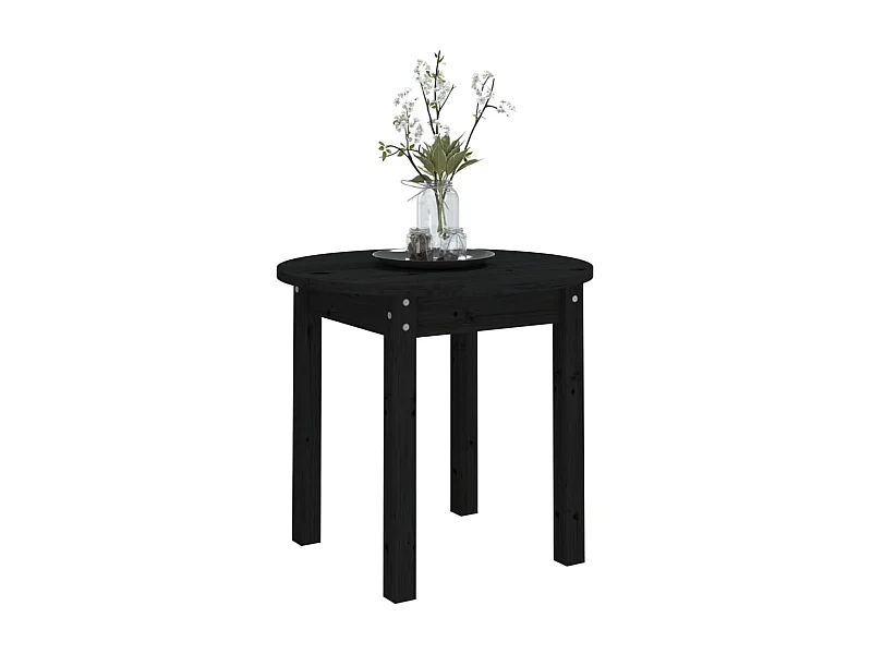 Table basse salon-Table d'appoint Noir Ø 45x40 cm Bois massif de pin SHL12324