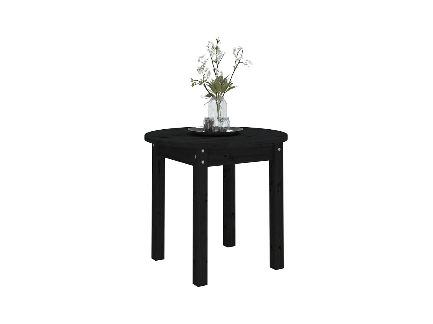Table basse salon-Table d'appoint Noir Ø 45x40 cm Bois massif de pin SHL12324