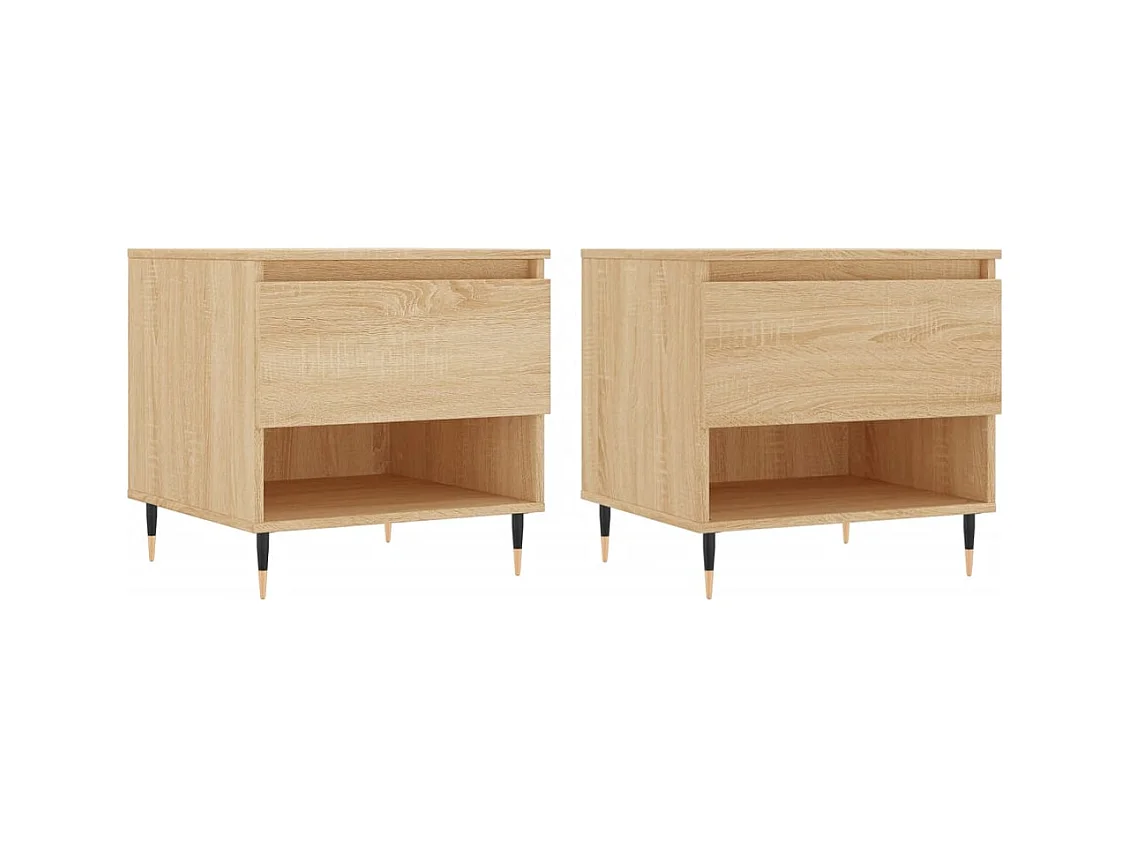 Conjunto de 2 Mesas de Centro | Mesa de apoio | Mesa de café 50x46x50cm deriv. madeira carvalho sonoma