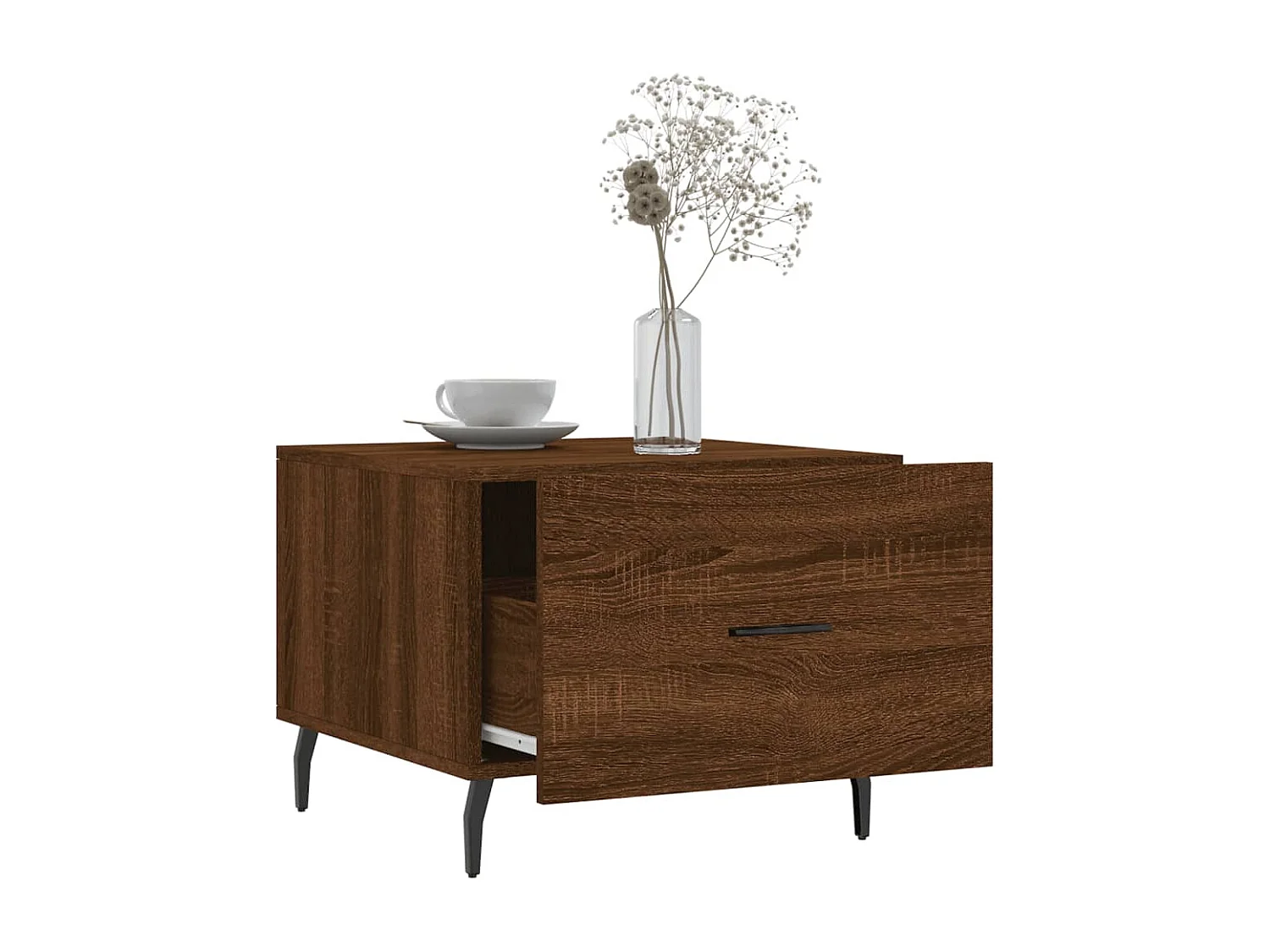 Conjunto de 2 Mesas de Centro | Mesa de apoio | Mesa de café 50x50x40 cm madeira proc. carvalho castanho