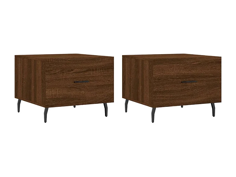 Conjunto de 2 Mesas de Centro | Mesa de apoio | Mesa de café 50x50x40 cm madeira proc. carvalho castanho