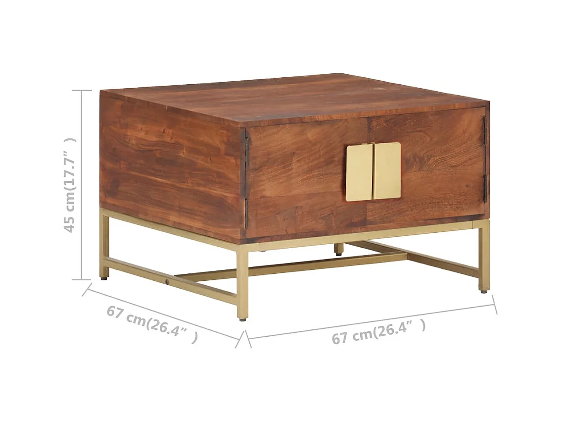 Table basse salon-Table d'appoint Marron miel 67x67x45 cm Bois solide d'acacia SHL30415