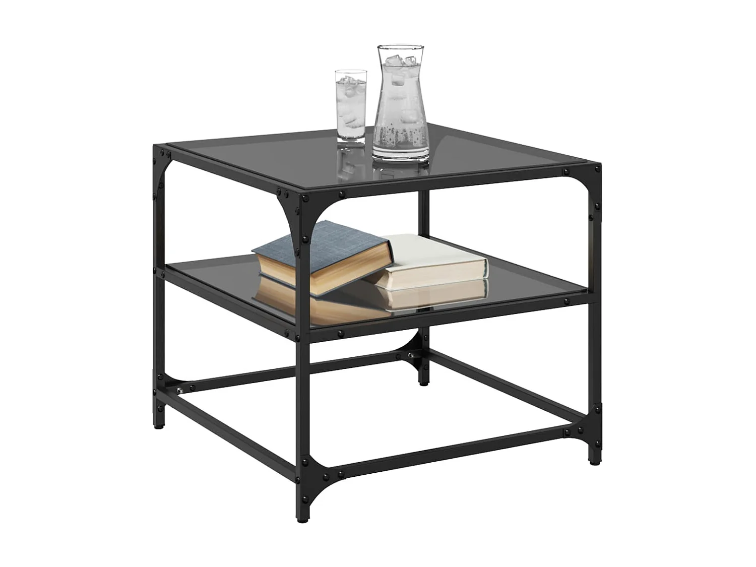 Mesa de centro-Mesa auxiliar madera contrachapada blanco 50x50x36 cm SHL4851