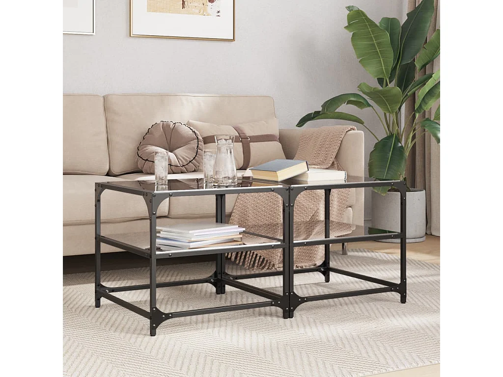 Mesa de centro-Mesa auxiliar madera contrachapada blanco 50x50x36 cm SHL4851