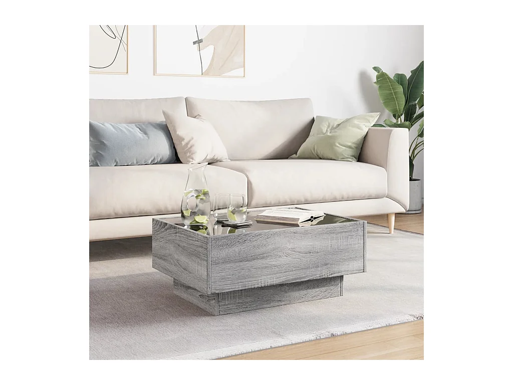 Mesa de centro-Mesa auxiliar madera contrachapada gris Sonoma 100x50x36 cm SHL299898