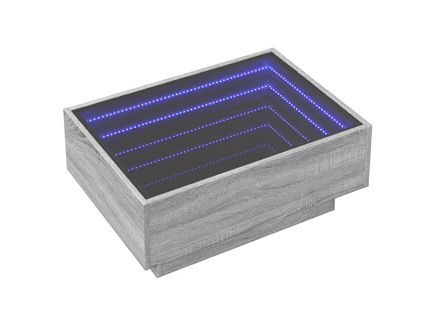 Table basse salon-Table d'appoint avec LED sonoma gris 70x50x30 cm bois d'ingénierie SHL1373