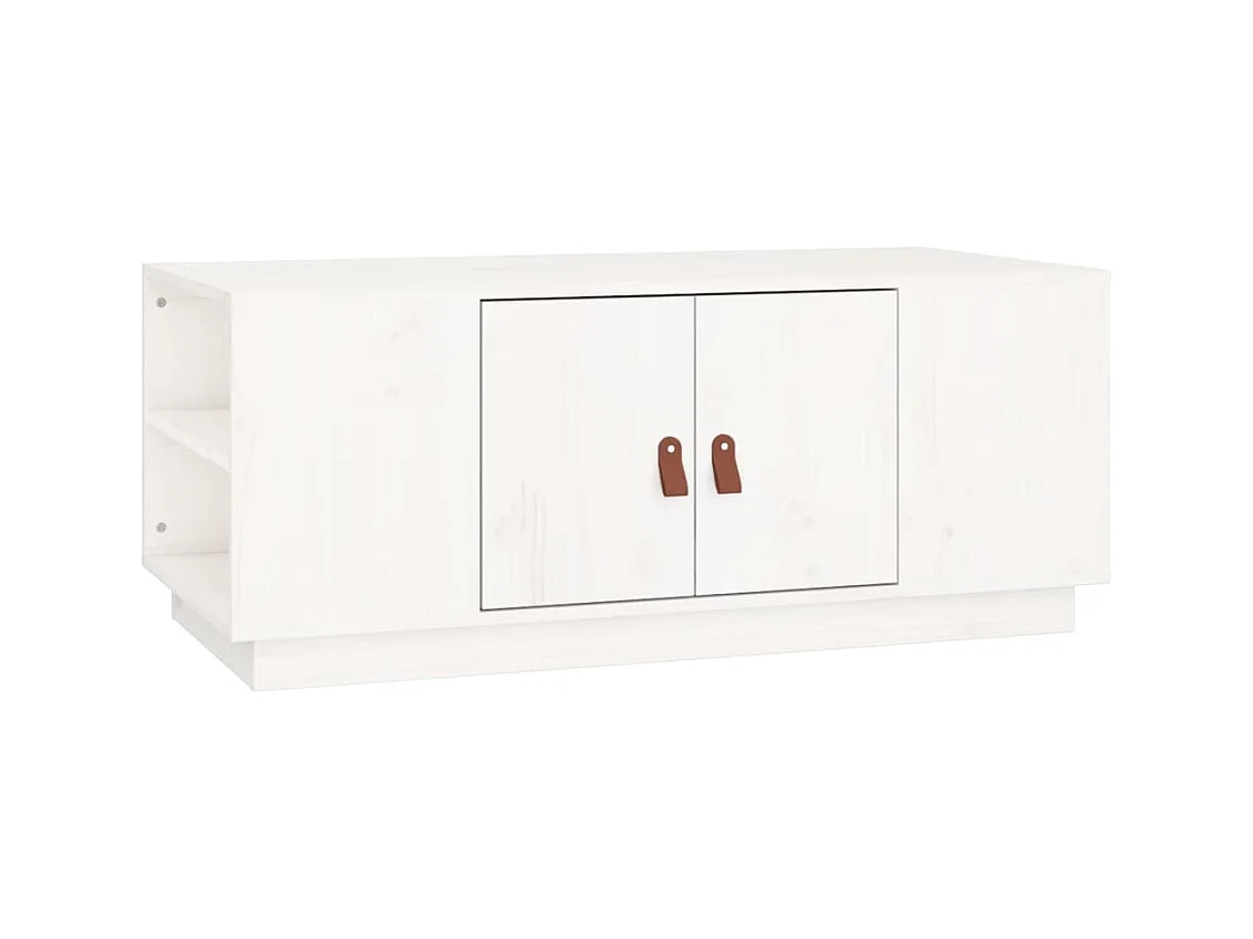 Table basse salon-Table d'appoint Blanc 100x50x41 cm Bois massif de pin SHL11693