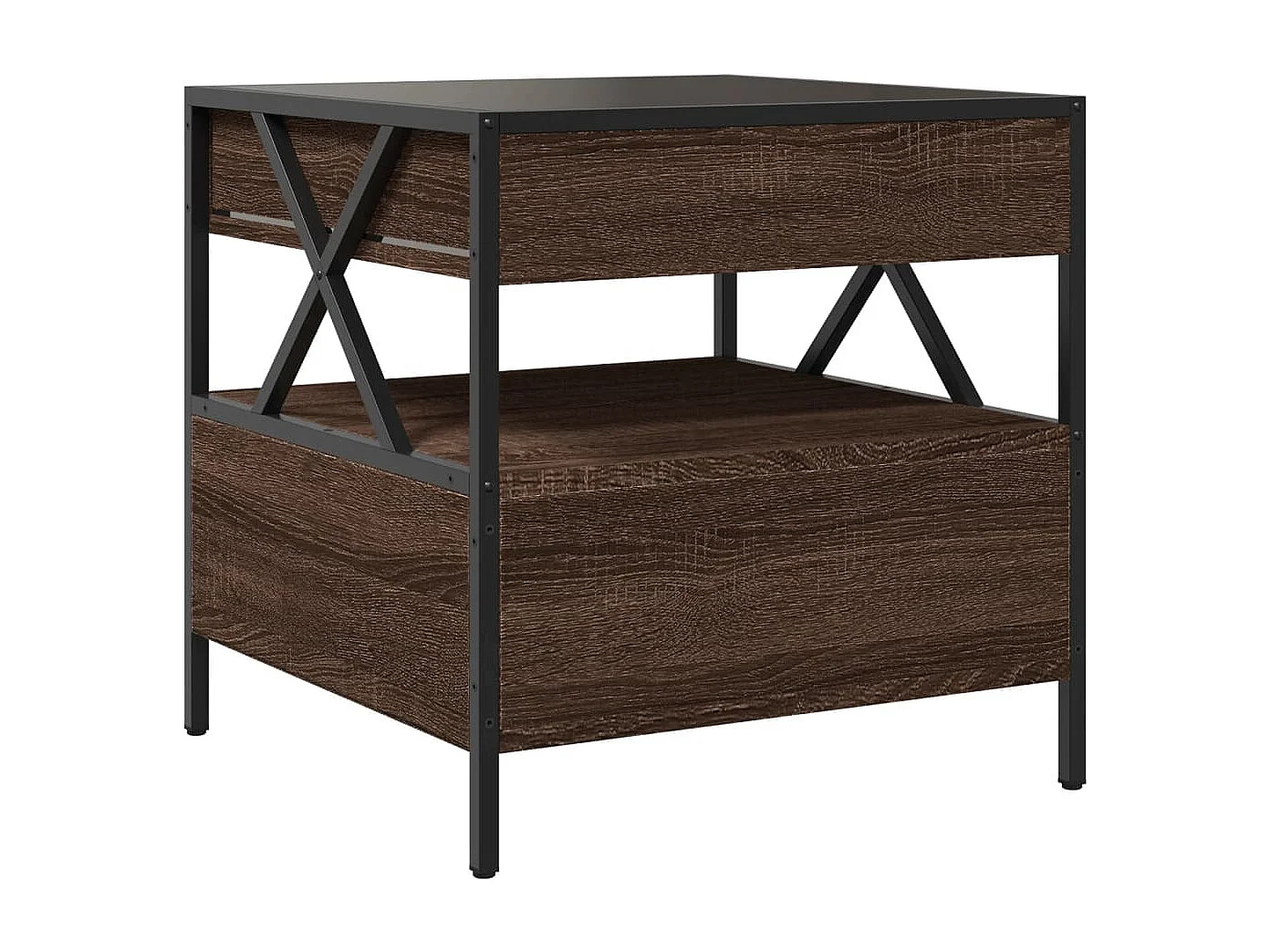 Mesa de centro | Mesa de apoio luzes LED Infinity 50x50x51 cm carvalho castanho