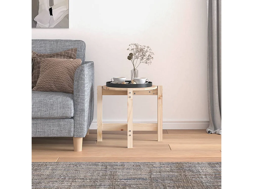 Couchtisch-Wohnzimmertisch-Beistelltische Ø 52,5x45 cm Massivholz Kiefer SHL58090