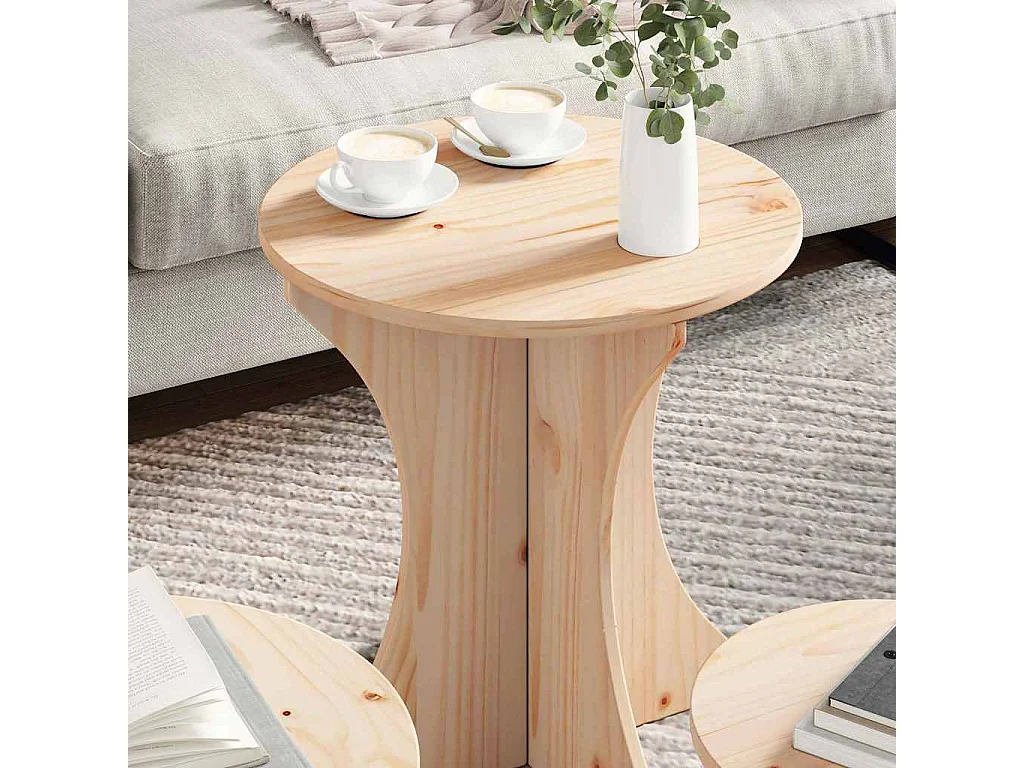 Tables basses-Tables d'appoint 3 pièces Naturel 46x46x47 cm Bois de pin massif SHL13771