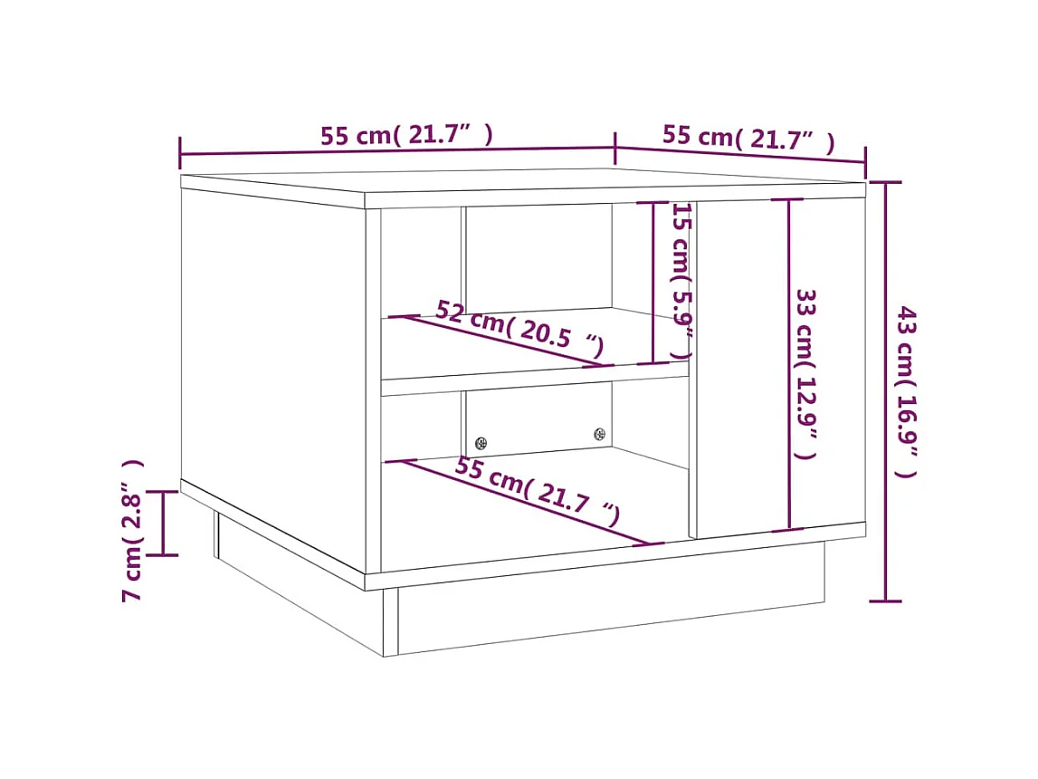 Mesa de centro | Mesa auxiliar de madera maciza de pino marrón miel Ø35x35 cm SHL2316