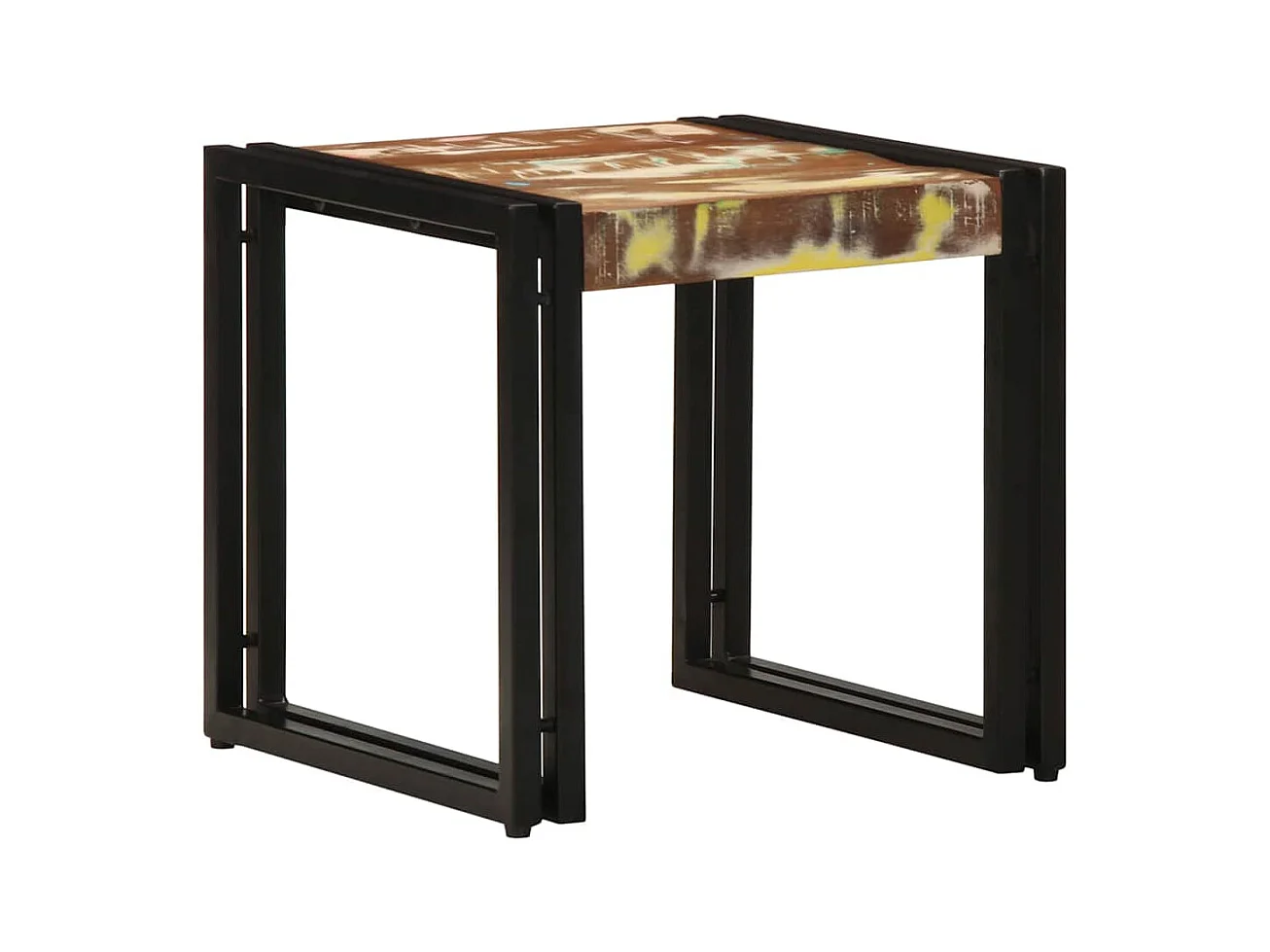 Mesita de noche | Mesa auxiliar con Infinity LED negra 40x40x51 cm SHL2143