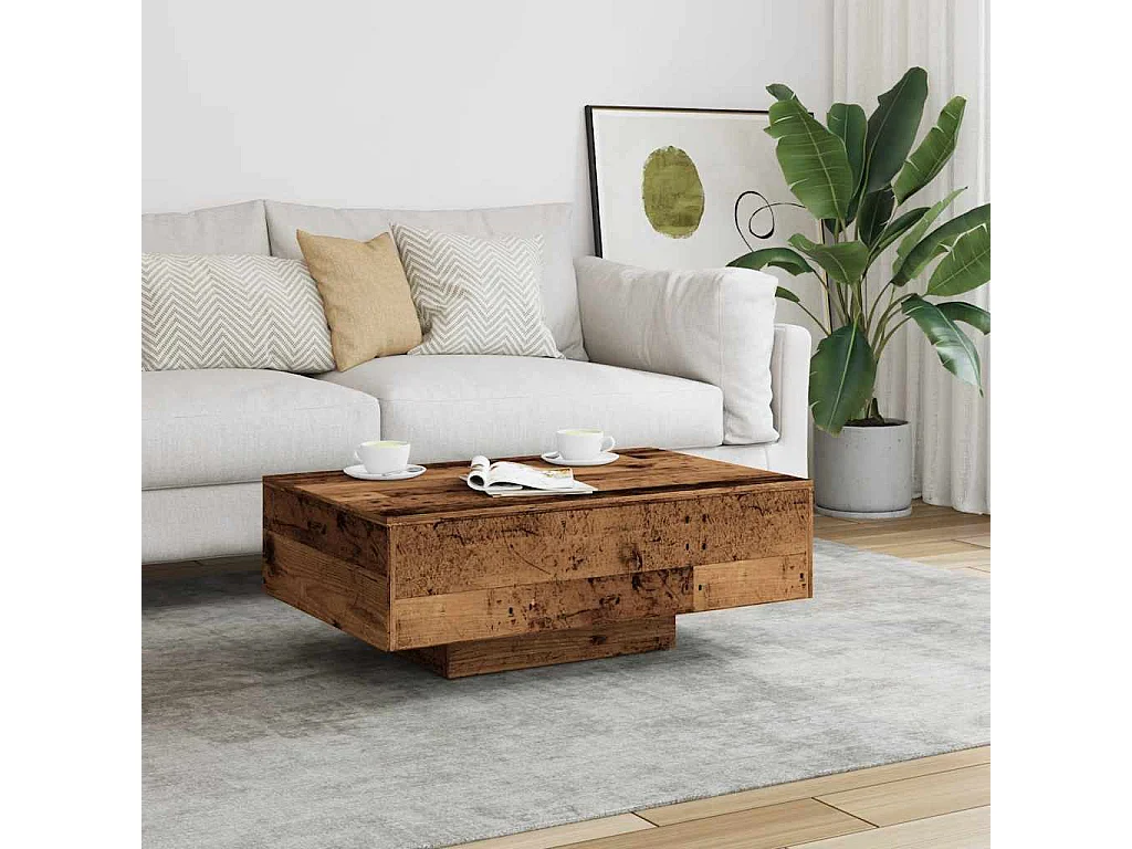 Couchtisch-Wohnzimmertisch-Beistelltische Altholz-Optik 85x55x31 cm Holzwerkstoff SHL46249