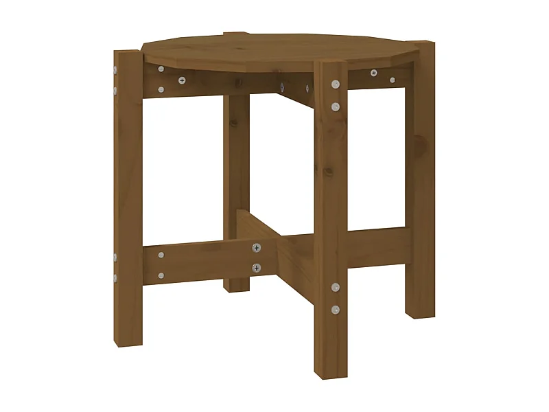 Mesa de centro | Mesa de apoio Ø 52.5x45 cm madeira pinho maciça castanho-mel