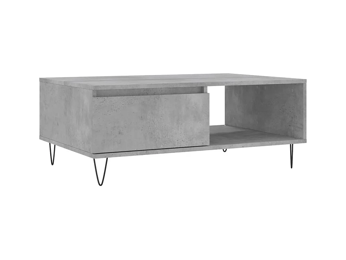 Table basse salon-Table d'appoint gris béton 90x60x35 cm bois d'ingénierie SHL70349