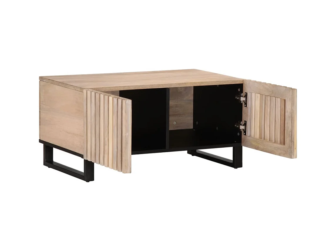Mesa de centro | Mesa auxiliar con luces LED madera envejecida 50x50x40 cm SHL1346