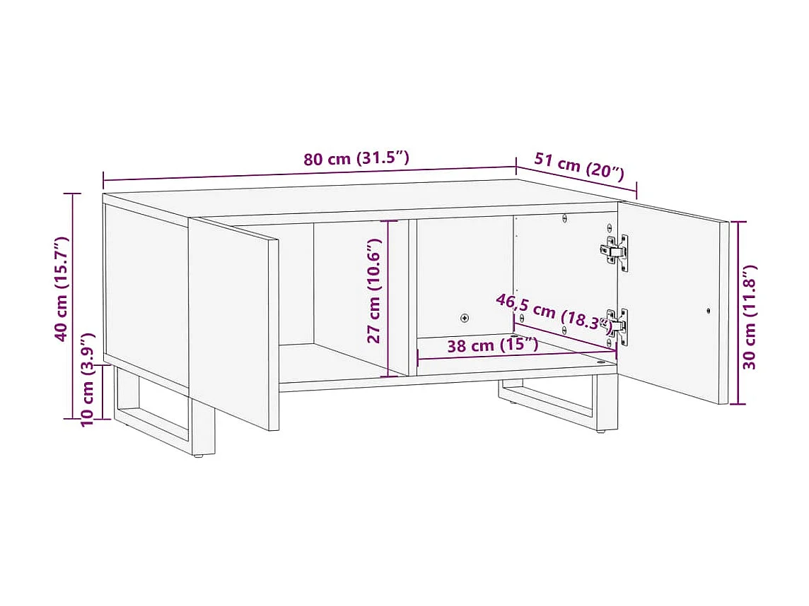 Mesa de centro | Mesa auxiliar con luces LED madera envejecida 50x50x40 cm SHL1346