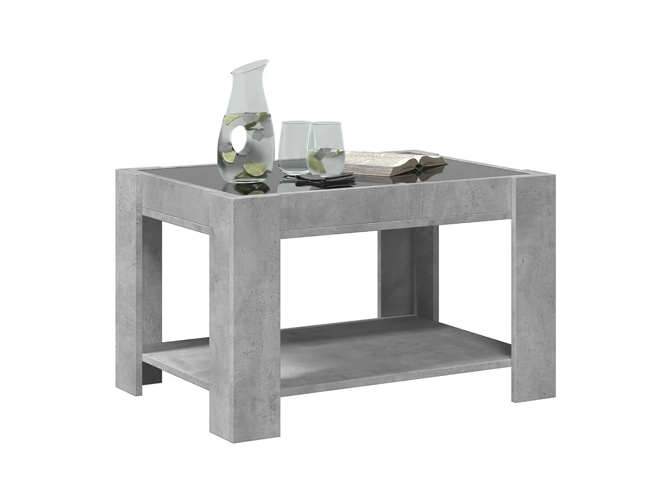 Mesa de centro-Mesa auxiliar madera contrachapada roble ahumado 100x40x40 cm SHL3854