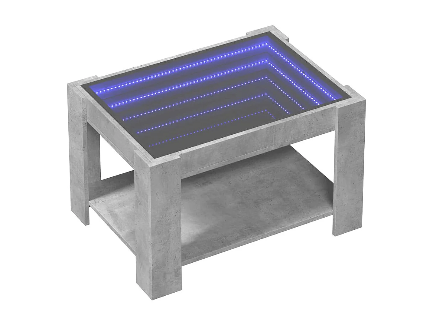 Tavolino da Salotto-Tavolino da Caffè con LED Grigio Cemento 73x53x45 cm Multistrato SHL51940