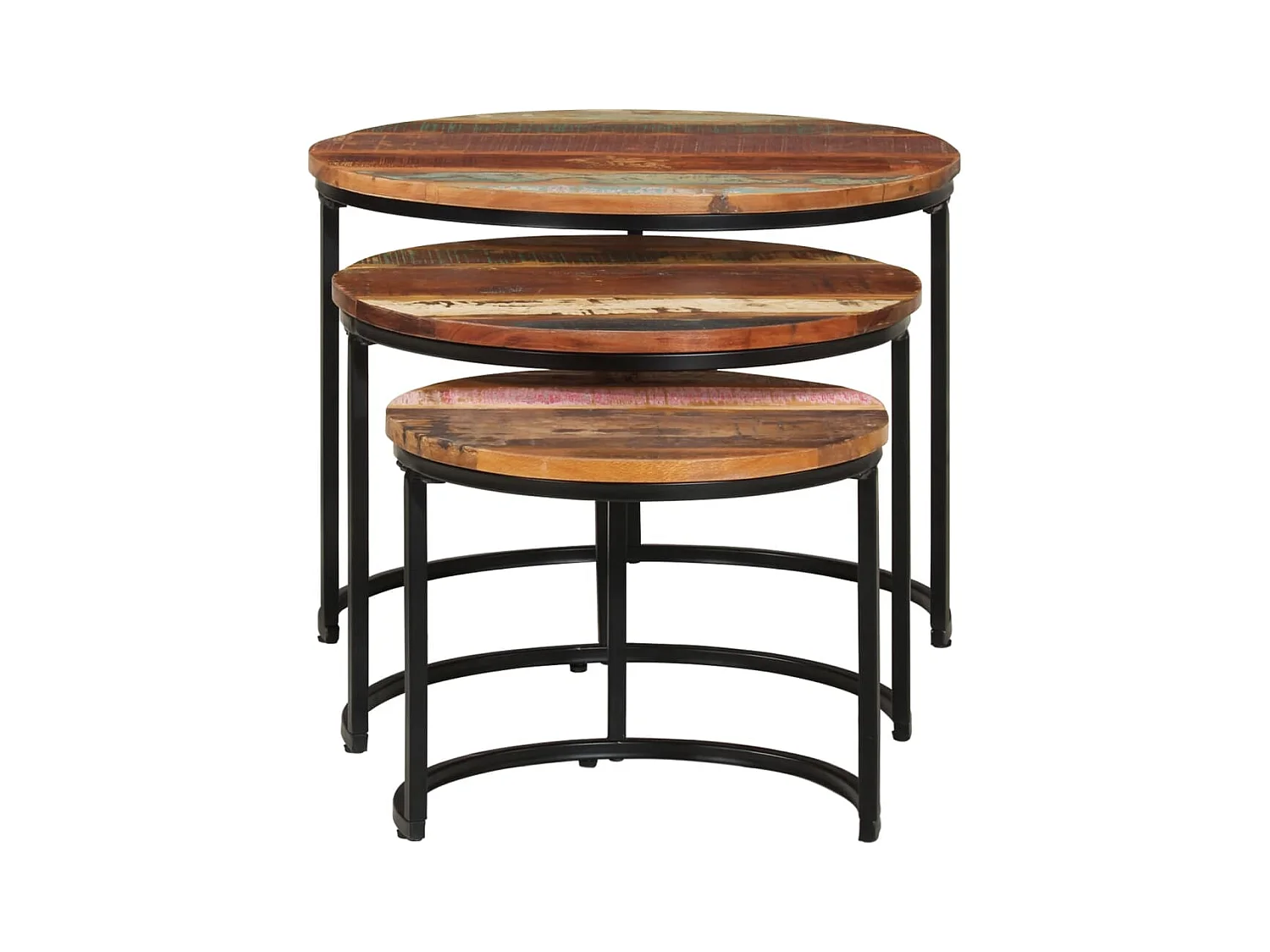 Tables gigognes 3 pièces Bois de récupération massif SHL32019