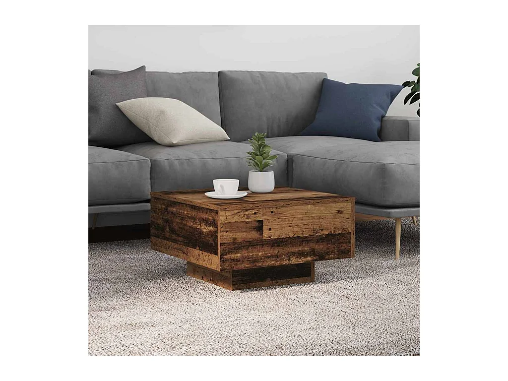 Mesa de centro-Mesa auxiliar-Mesita de centro madera contrachapada roble Sonoma 100x50x40 cm SHL334985