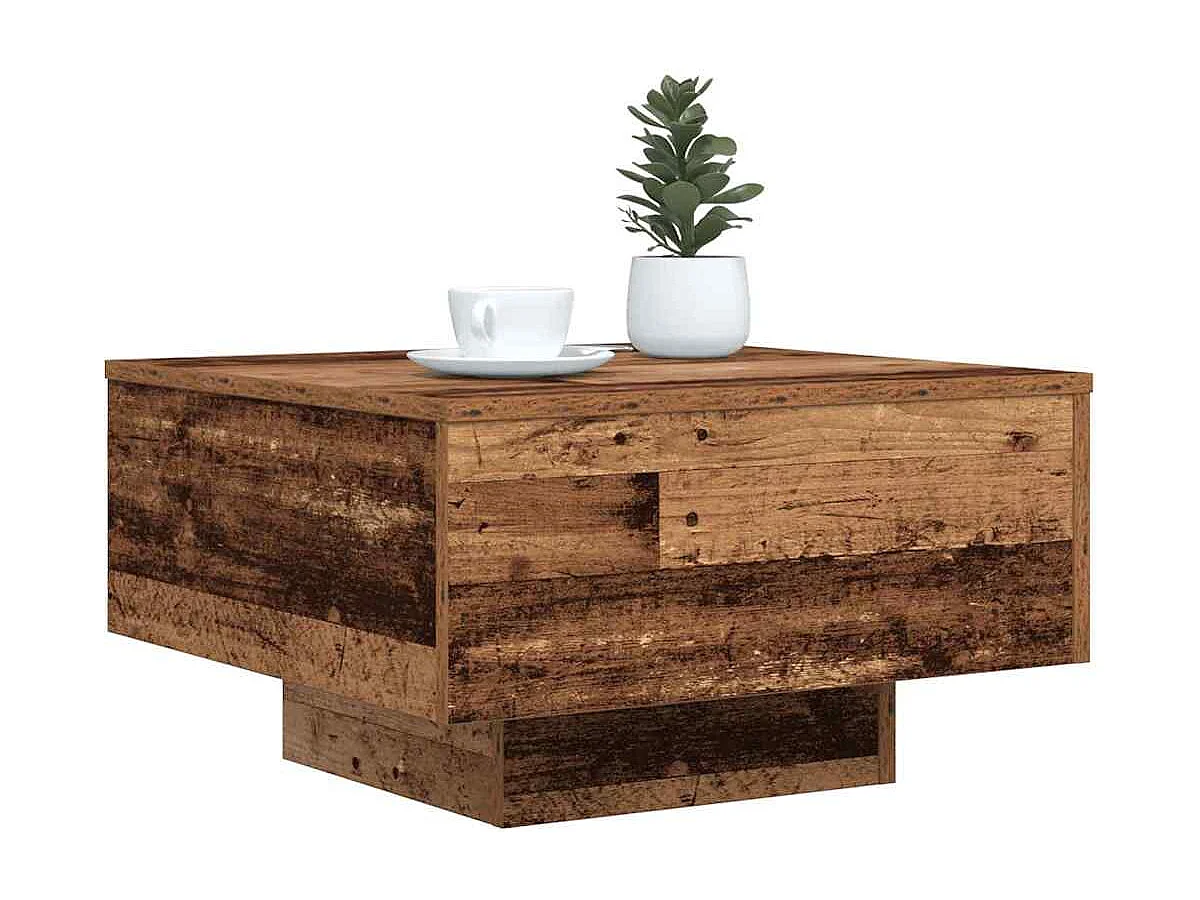 Salontafel | Koffietafel Oud hout 55 x 55 x 31 cm Bewerkt hout