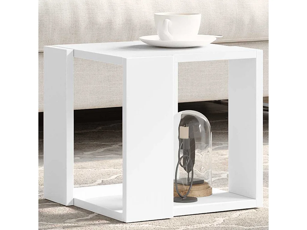 Table basse salon-Table d'appoint blanc 32x32x30 cm bois d'ingénierie SHL1466