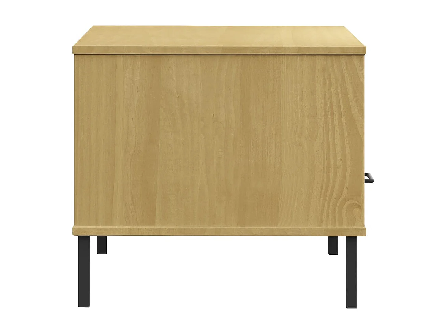 Couchtisch-Sofatisch-Beistelltische OSLO mit Metallbeinen Braun 85x50x45 cm Massivholz SHL78550