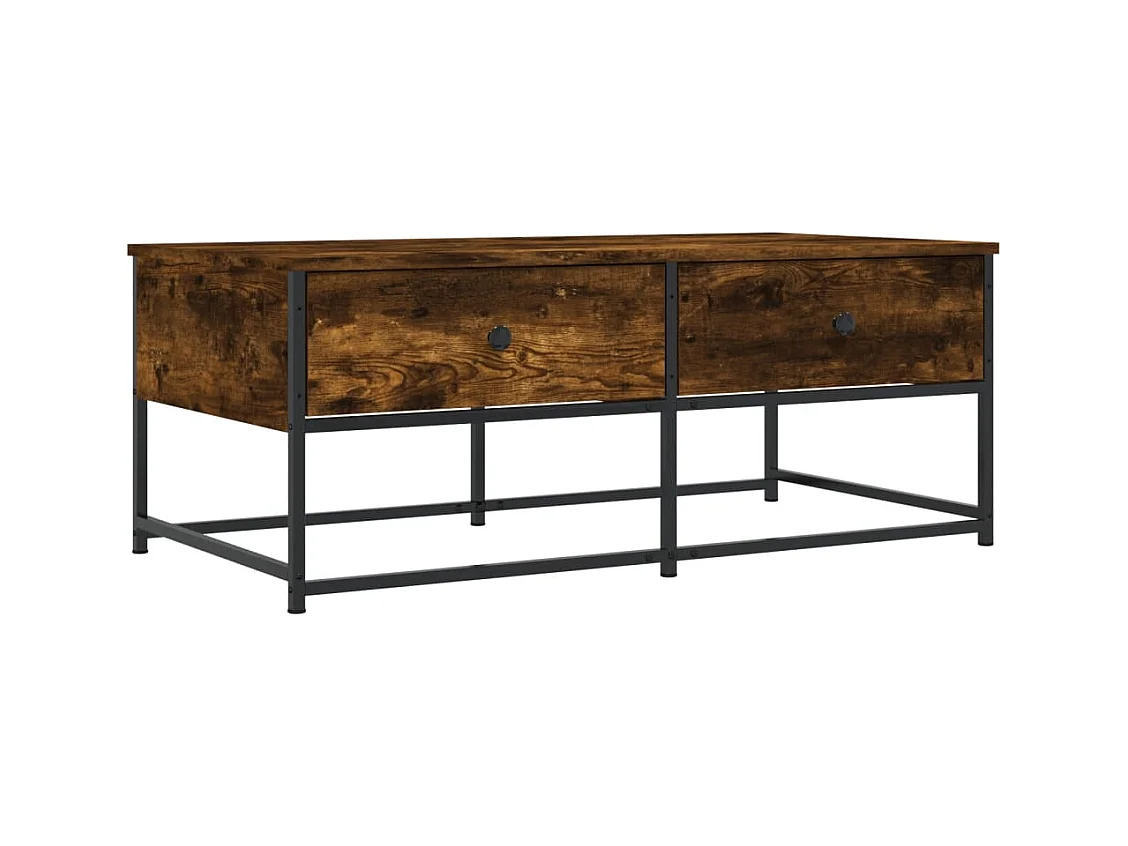 Mesa de centro-Mesa auxiliar acero inoxidable plateado y madera maciza acacia SHL4714