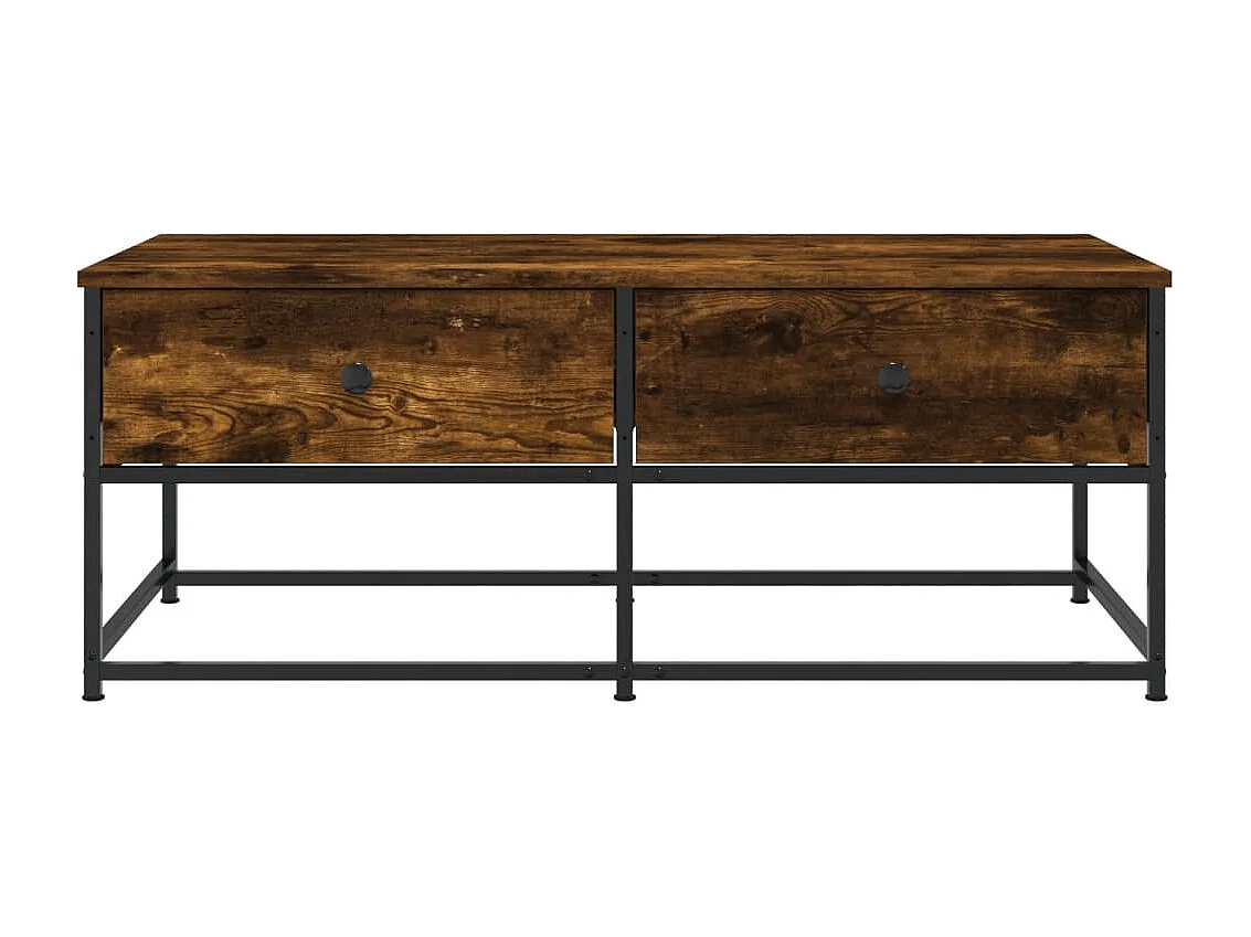 Mesa de centro-Mesa auxiliar acero inoxidable plateado y madera maciza acacia SHL4714