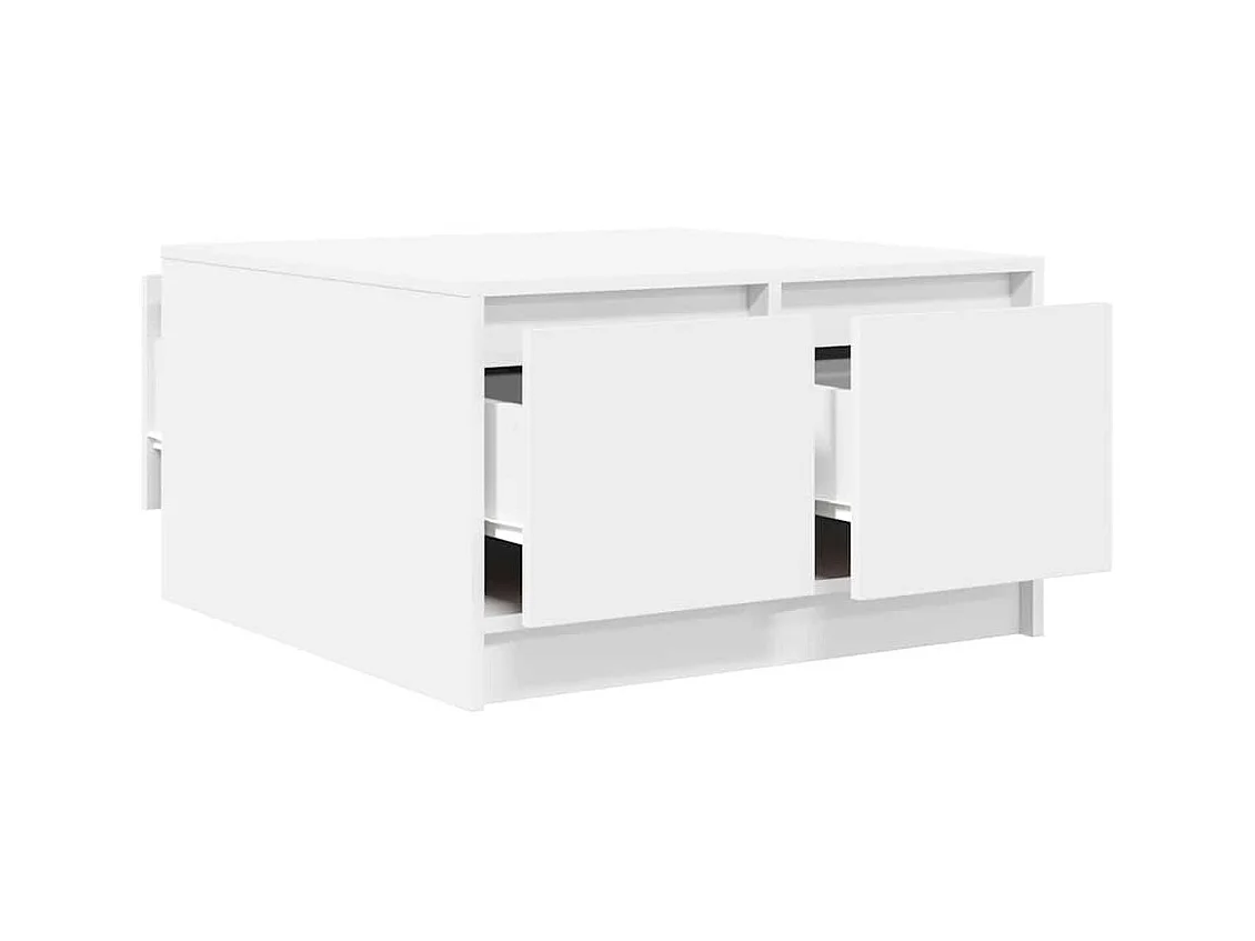 Mesa de centro | Mesa de apoio com gavetas 70.5x70x40 cm branco
