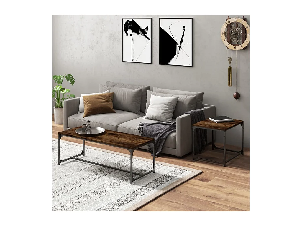 Mesa de centro | Mesa auxiliar madera de ingeniería gris Sonoma 100x55x40 cm SHL44479