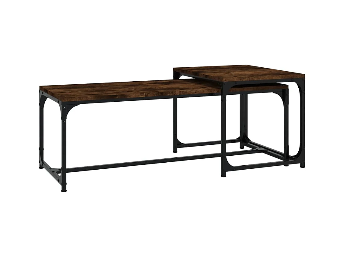 Tables basses 2 pcs Chêne fumé Bois d'ingénierie SHL90189