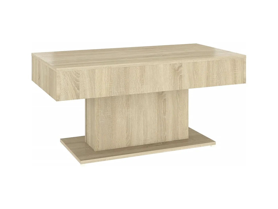 Mesa de centro | Mesa auxiliar con puertas de vidrio marrón roble 68,5x50x50 cm SHL36748