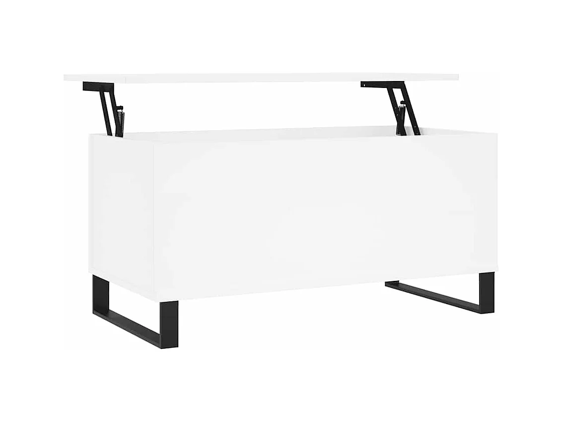 Mesa de centro | Mesa auxiliar superficie de vidrio acero negra 98,5x50x45 cm SHL3280