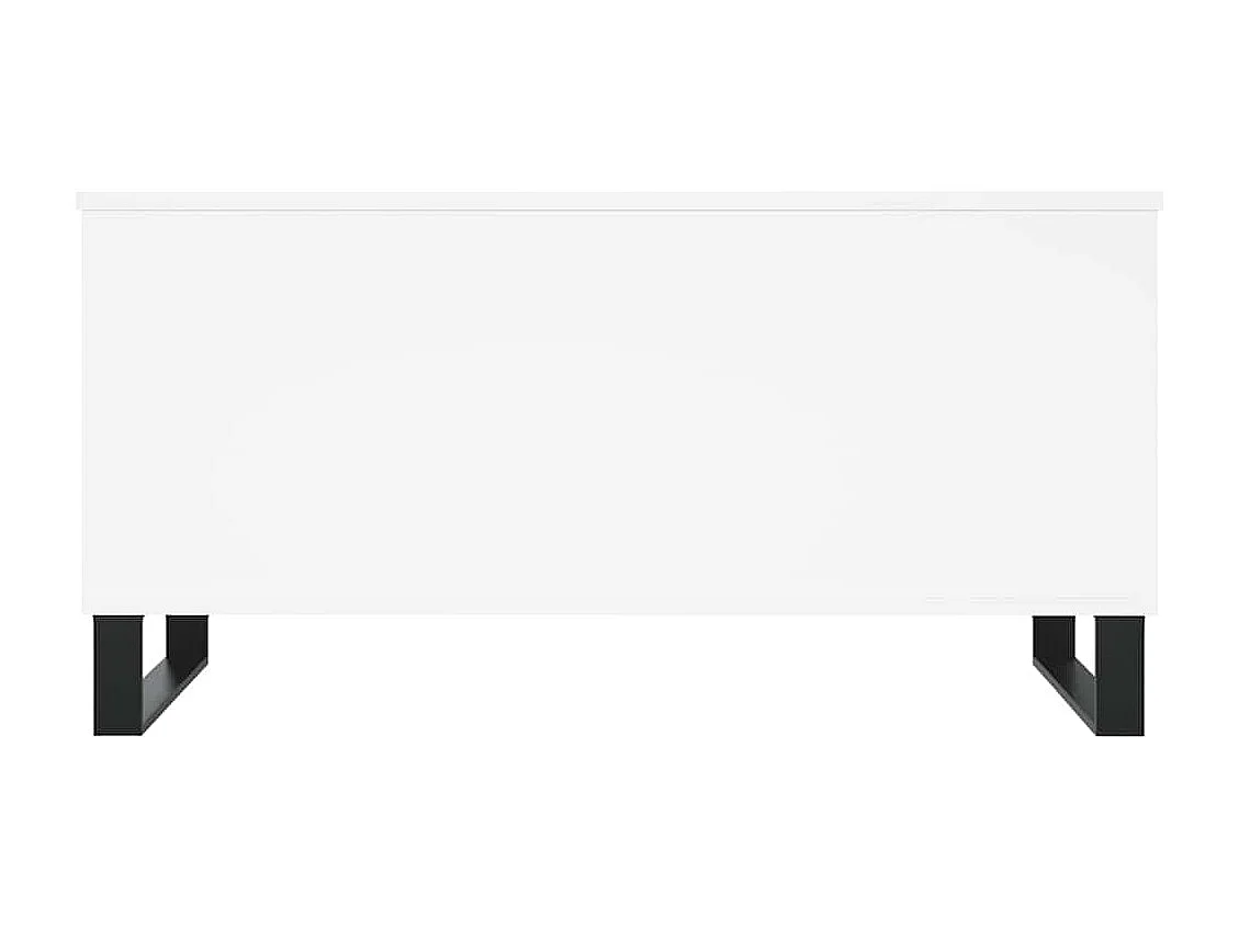 Mesa de centro | Mesa auxiliar superficie de vidrio acero negra 98,5x50x45 cm SHL3280