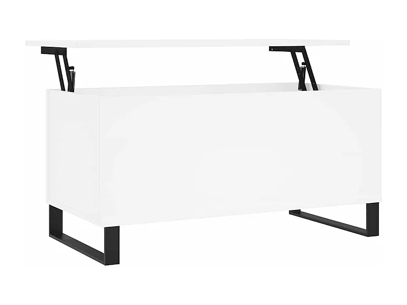 Mesa de centro | Mesa auxiliar superficie de vidrio acero negra 98,5x50x45 cm SHL3280