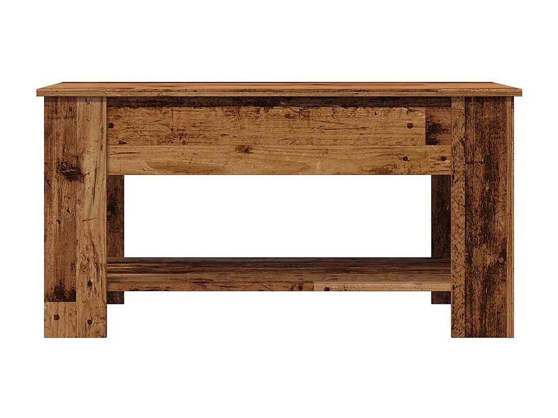 Mesa de centro-Mesa auxiliar SENJA aspecto ratán madera marrón 100x55x33 cm SHL4509