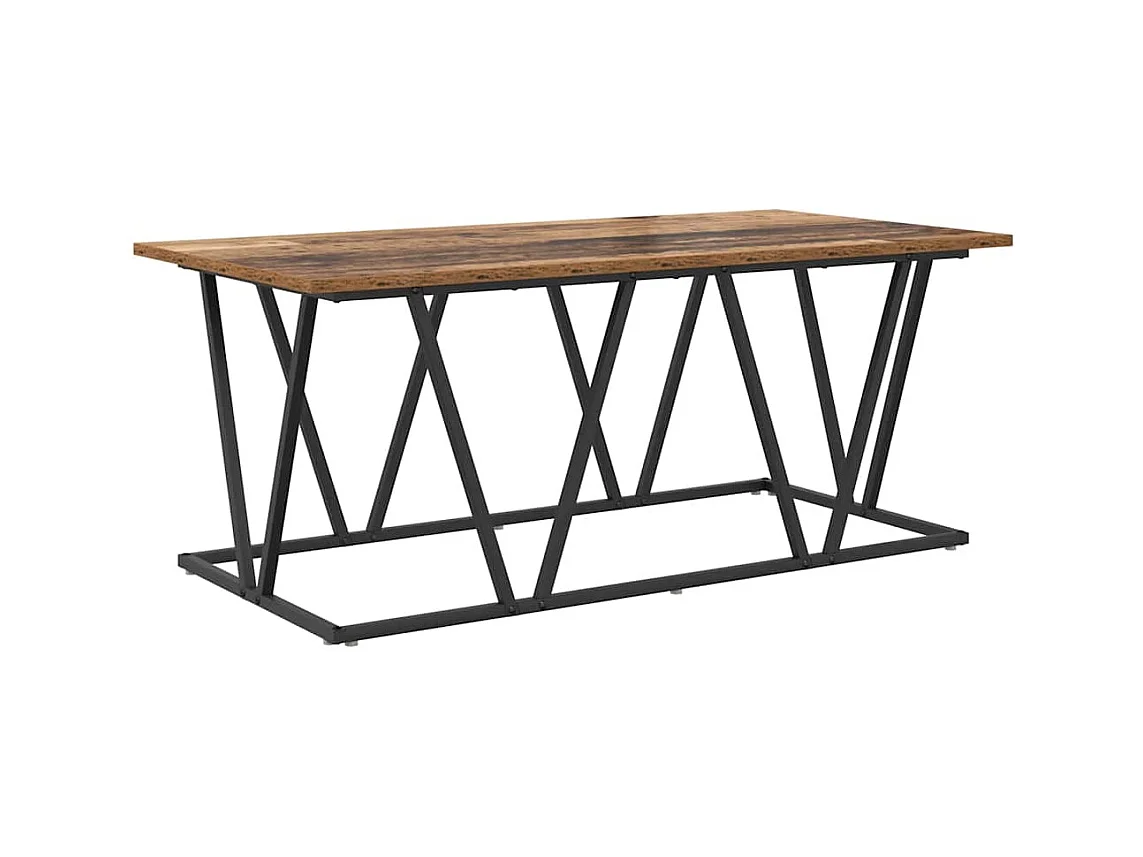 Table basse salon-Table d'appoint en bois ancien 100x50x40 cm, en aggloméré et métal SHL54931