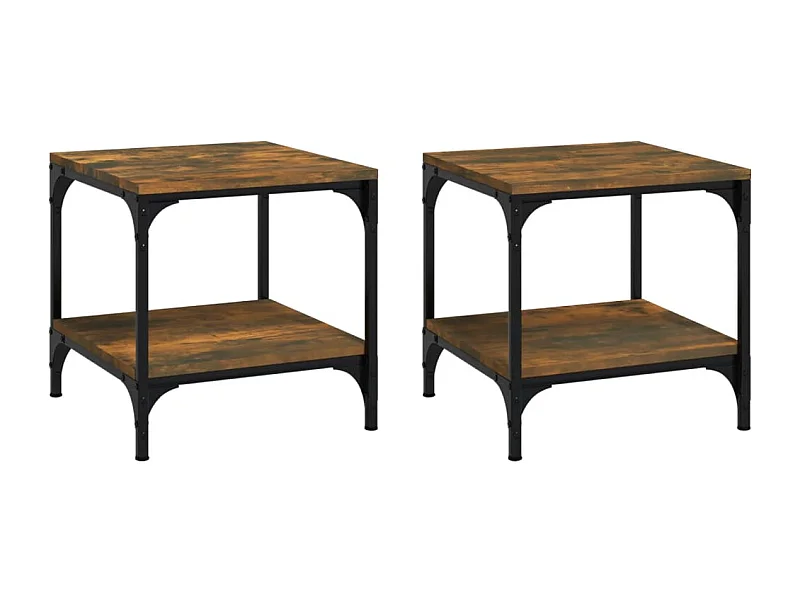 Mesa de centro | Mesa auxiliar madera contrachapada roble ahumado 60x44,5x45 cm SHL4846