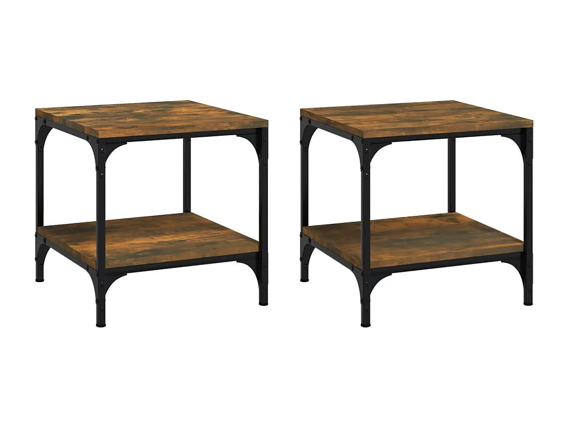 Table basse salon-Table d'appoint 2 pcs Chêne fumé 40x40x40 cm Bois d'ingénierie SHL8294