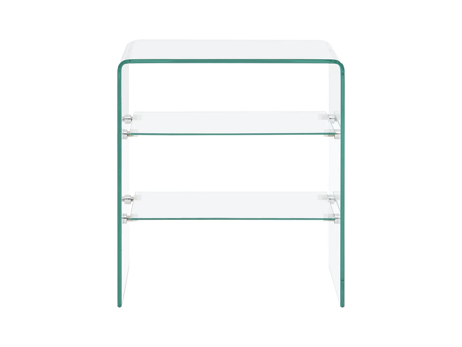 Table basse salon-Table d'appoint avec rangement 50x40x56 cm Verre trempé SHL24563