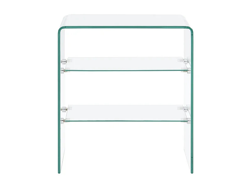 Table basse salon-Table d'appoint avec rangement 50x40x56 cm Verre trempé SHL24563