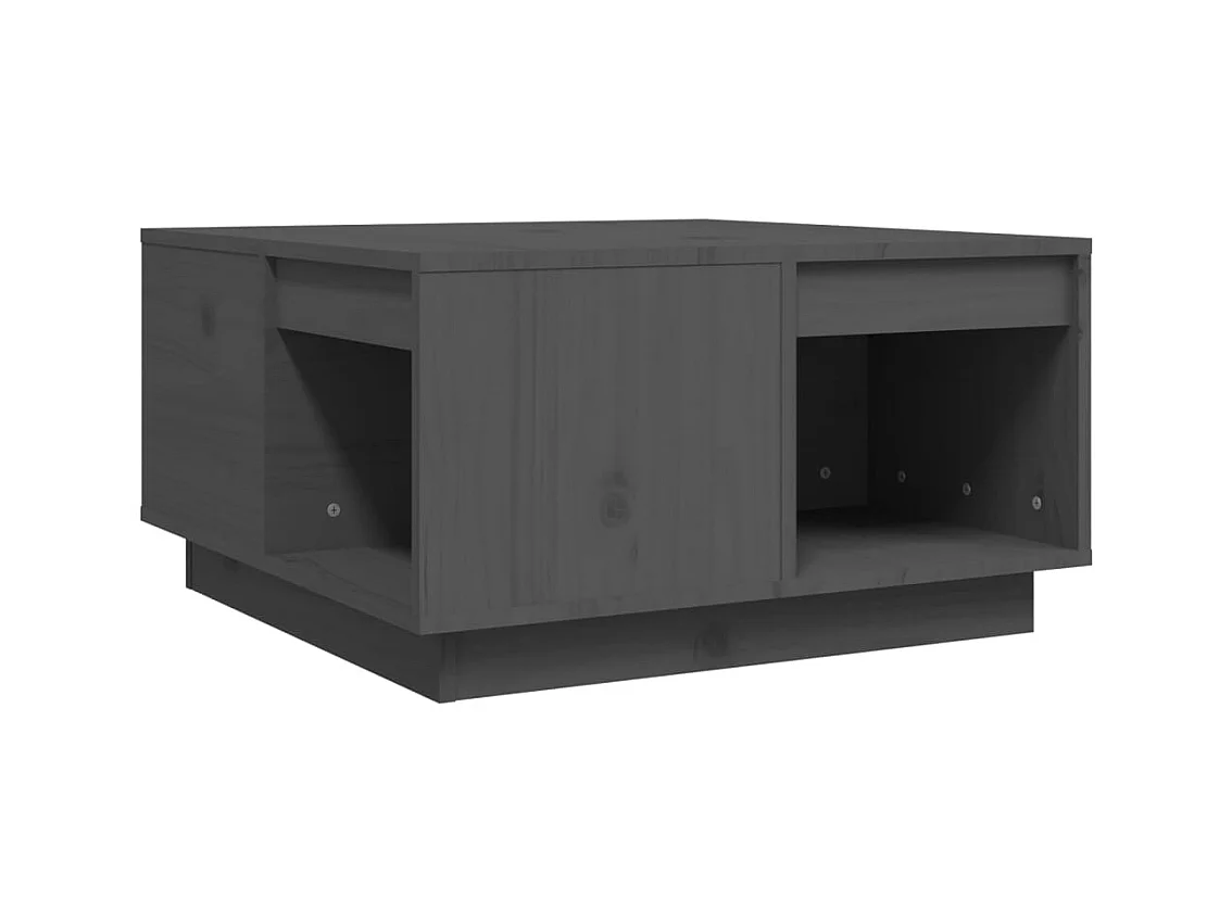 Table basse salon-Table d'appoint Gris 60x61x32,5 cm Bois massif de pin SHL34926