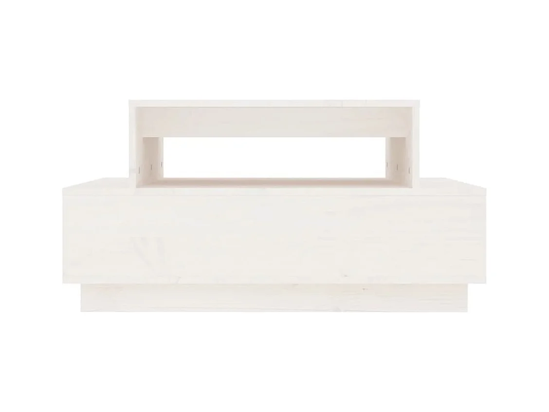 Mesa de centro | Mesa de apoio 80x55x40.5 cm madeira de pinho maciça branco