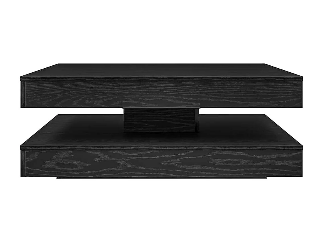 Couchtisch 360-Grad Drehbar Schwarz Eichen-Optik 90x90x34,5 cm SHL55669