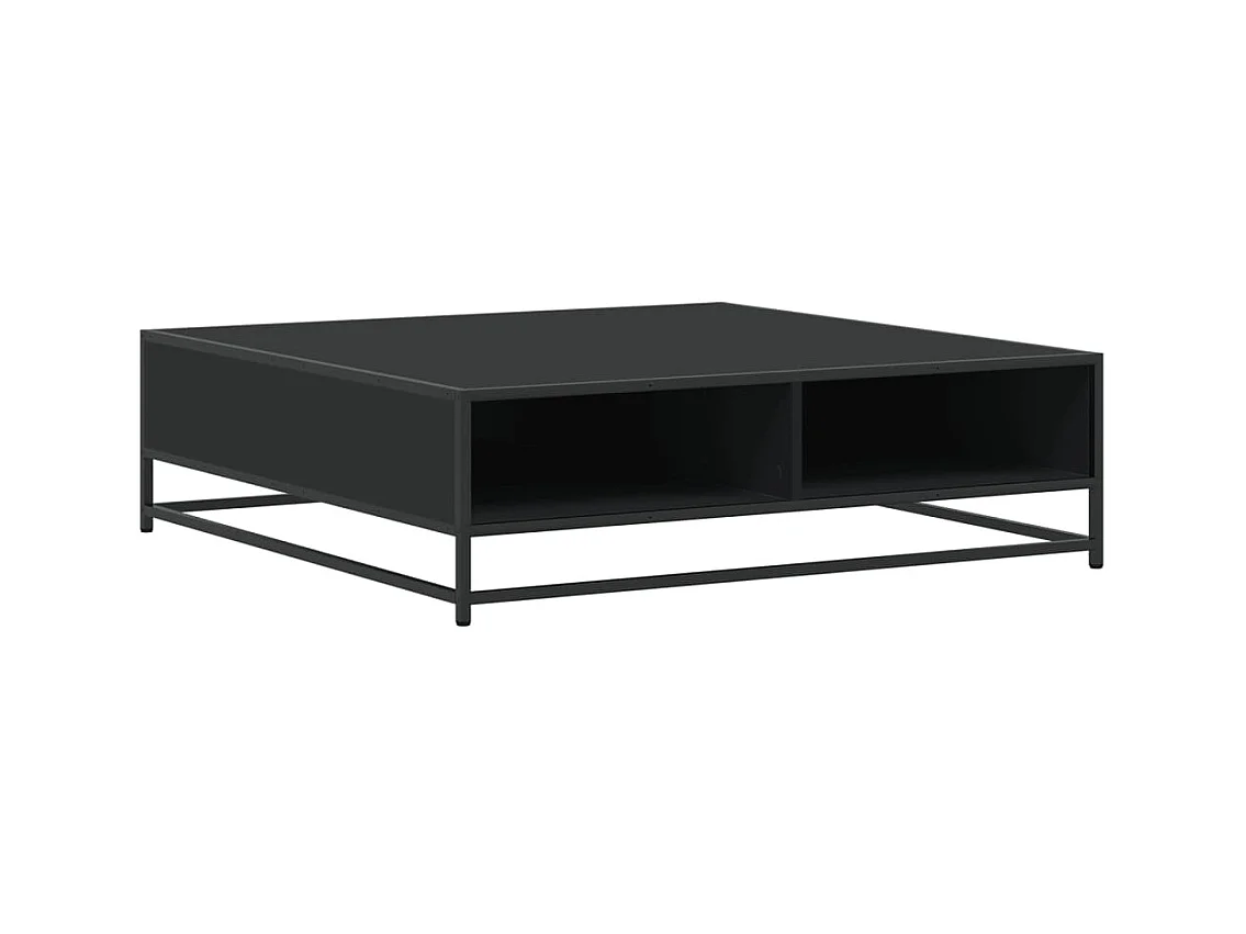 Table basse salon-Table d'appoint noir 100x100x30 cm bois d'ingénierie et métal SHL36684