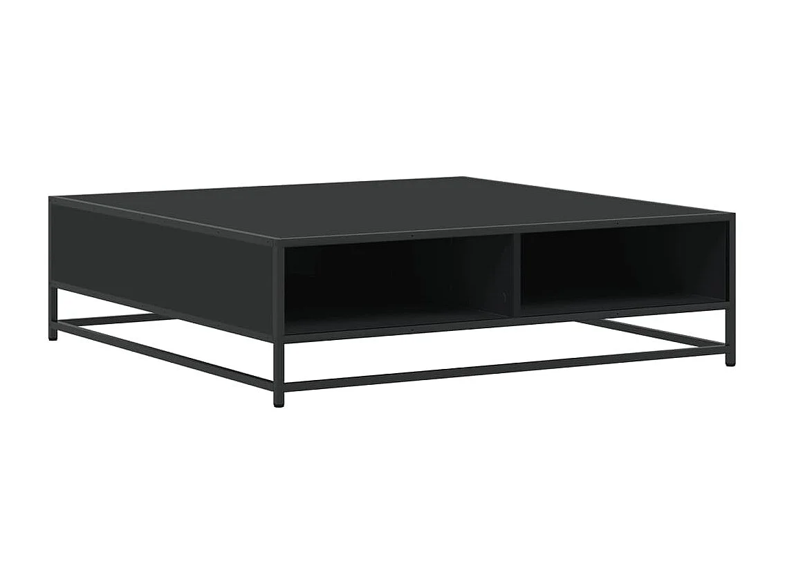 Table basse salon-Table d'appoint noir 100x100x30 cm bois d'ingénierie et métal SHL36684